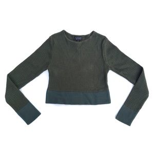 Topshop Tops - Topshop Army Green Long Sleeve Crop Top Small NEW Topshop Tops - Topshop Army Green Long Sleeve Crop Top Small NEW